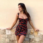 Teren Cherry Print Bodycon Mini Dress