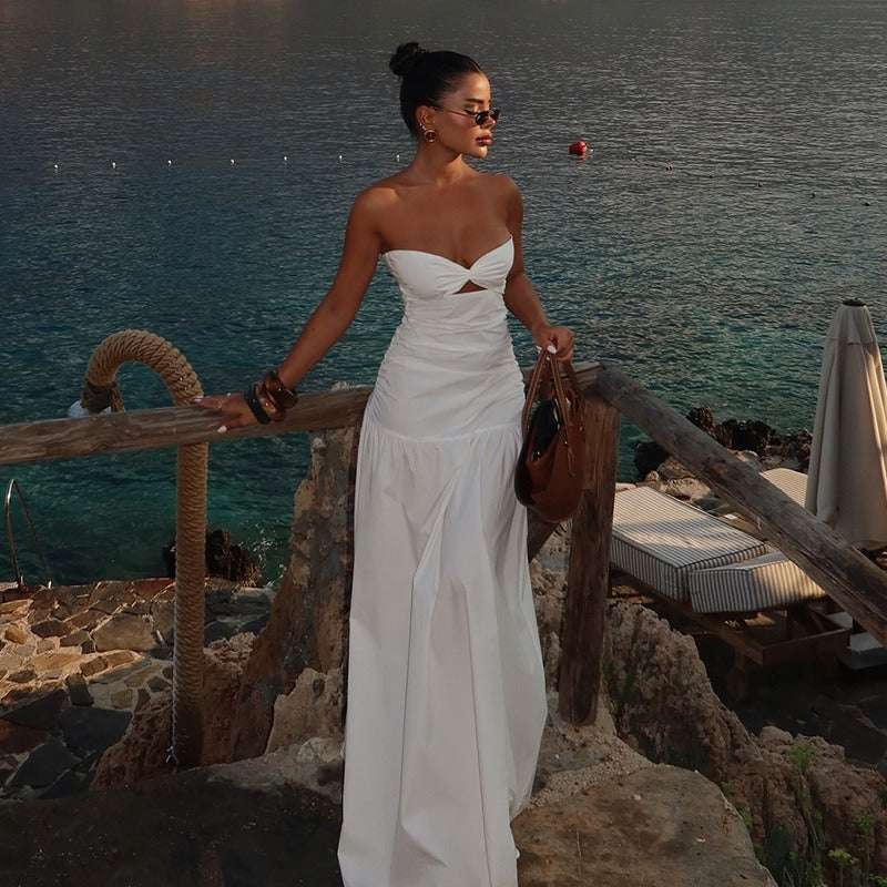 Roseth Cut-Out Ruched Maxi Dress