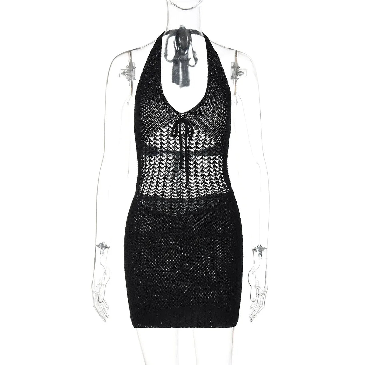 Alice Crochet Halter Mini Dress
