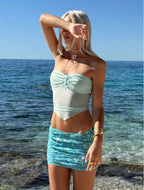 Ocean Glow Sequin Ruched Mini Skirt