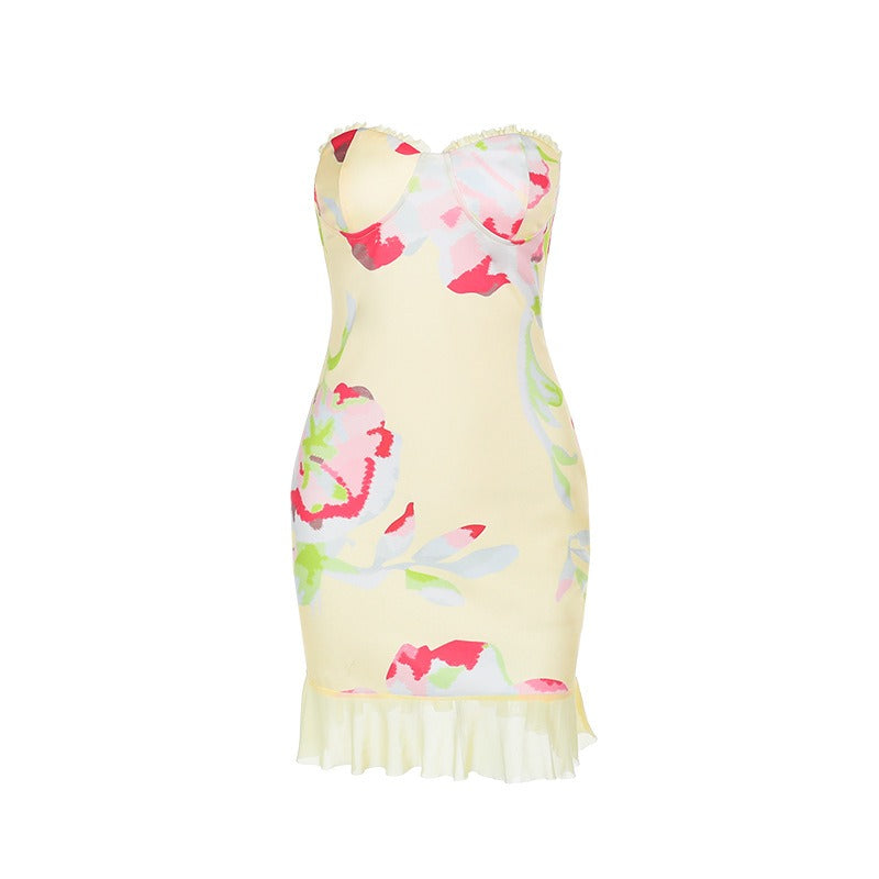 Oria Floral Strapless Mini Dress