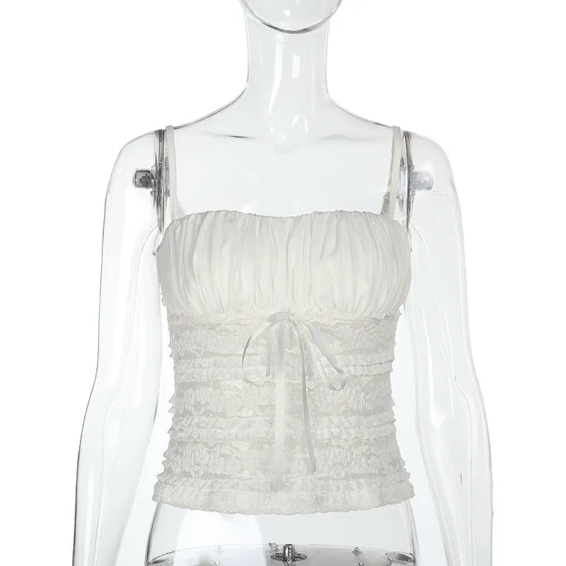 Fenora Lace Tie-Front Cami Top