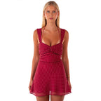 Soreya Polka Dot Lace-Up Mini Dress