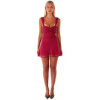 Soreya Polka Dot Lace-Up Mini Dress