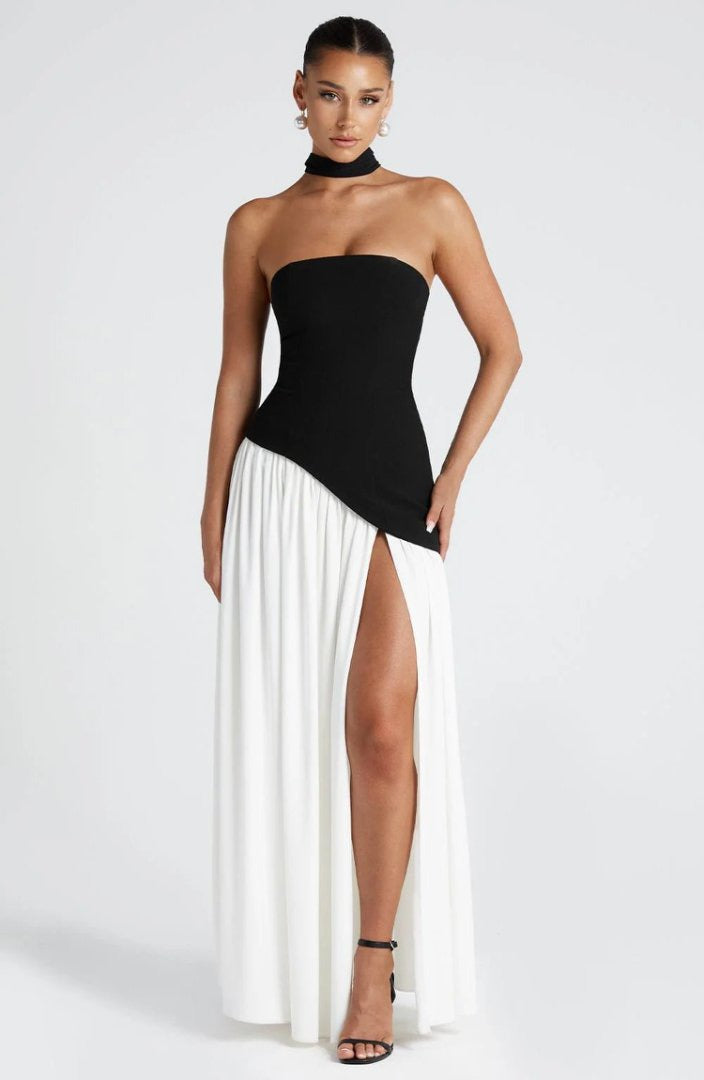 Danica Strapless Contrast Maxi Dress