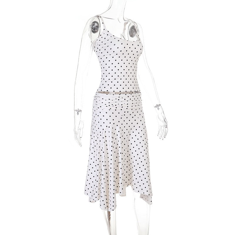 Cerina Polka Dot Cami Top & Midi Skirt Set