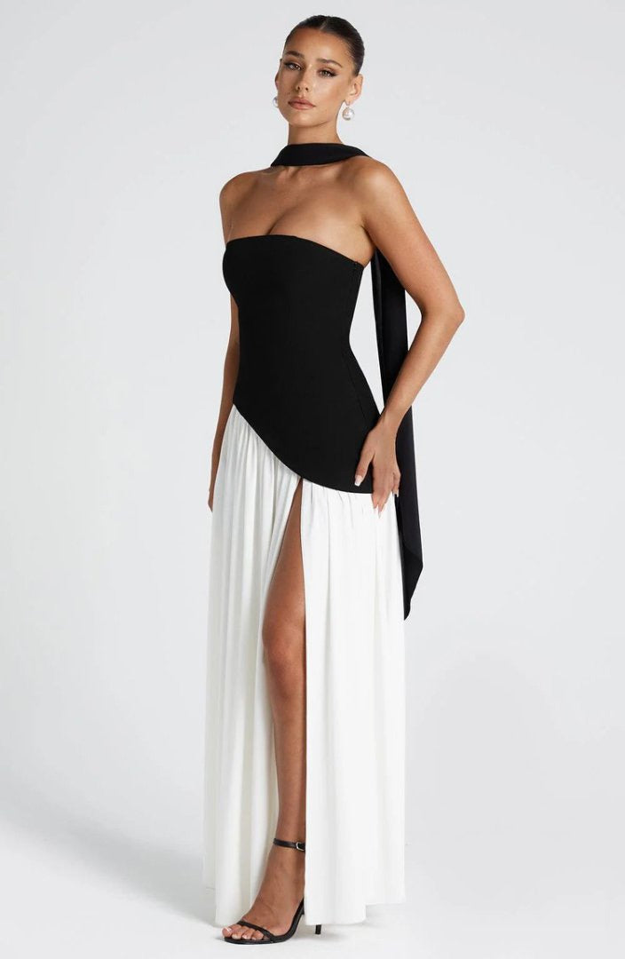 Danica Strapless Contrast Maxi Dress