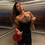 Marzia Lace Halter Mini Dress