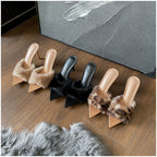 Raina Faux Fur Pointed-Toe Heeled Mules