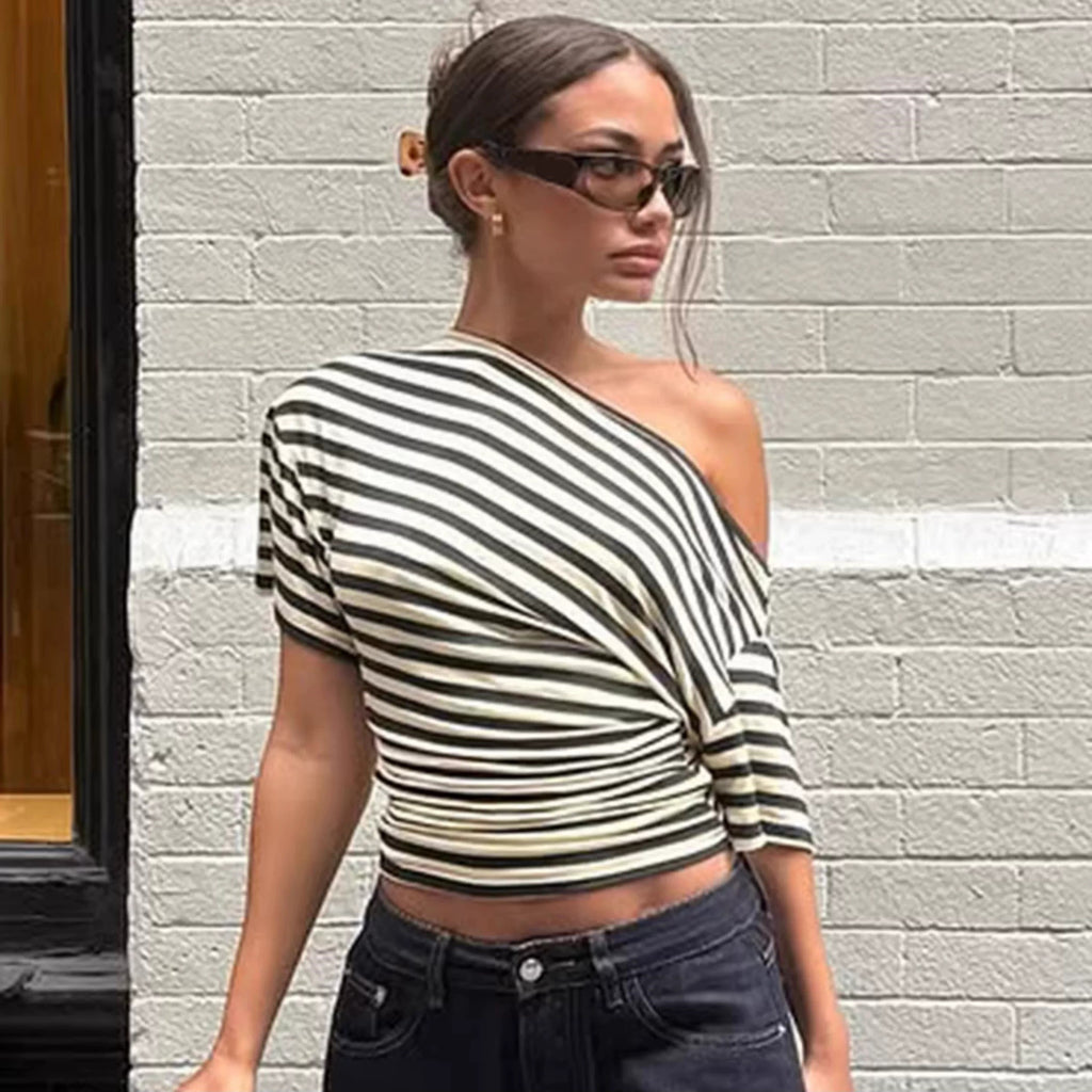 Pilar Striped Off-Shoulder Top