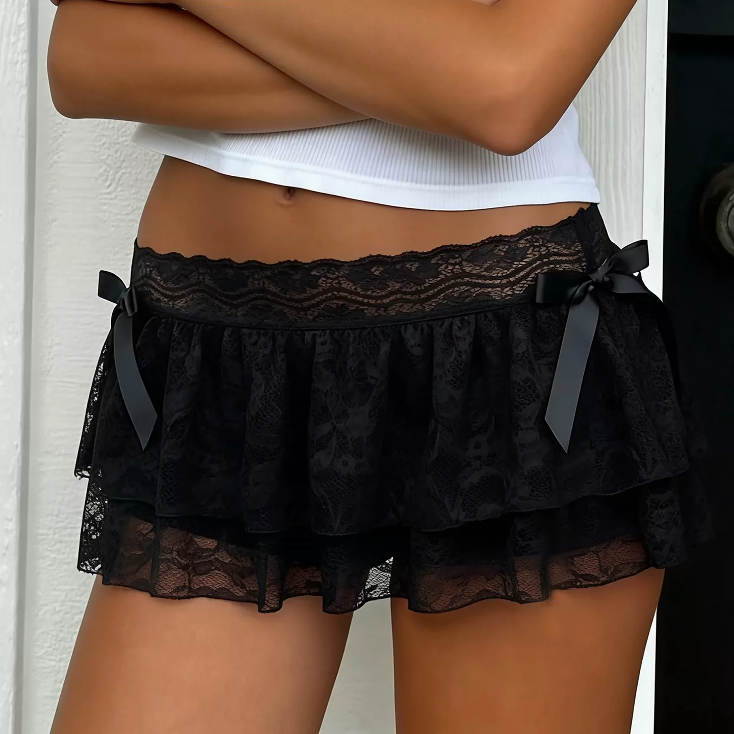Danica Lace Ruffle Mini Skirt