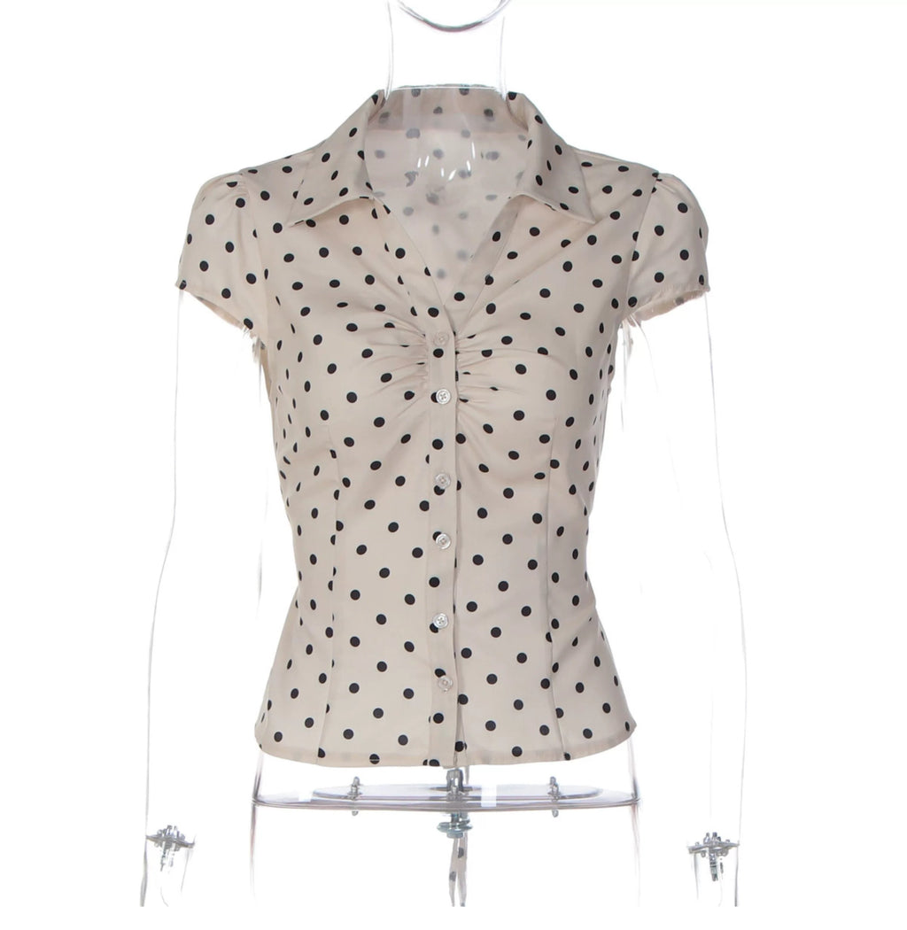 Natalia Vintage Button-Up Top