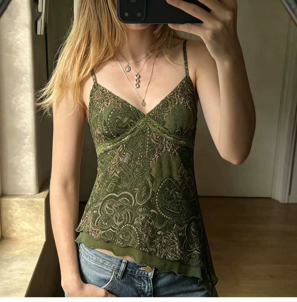 Gaia Paisley Asymmetric Cami Top