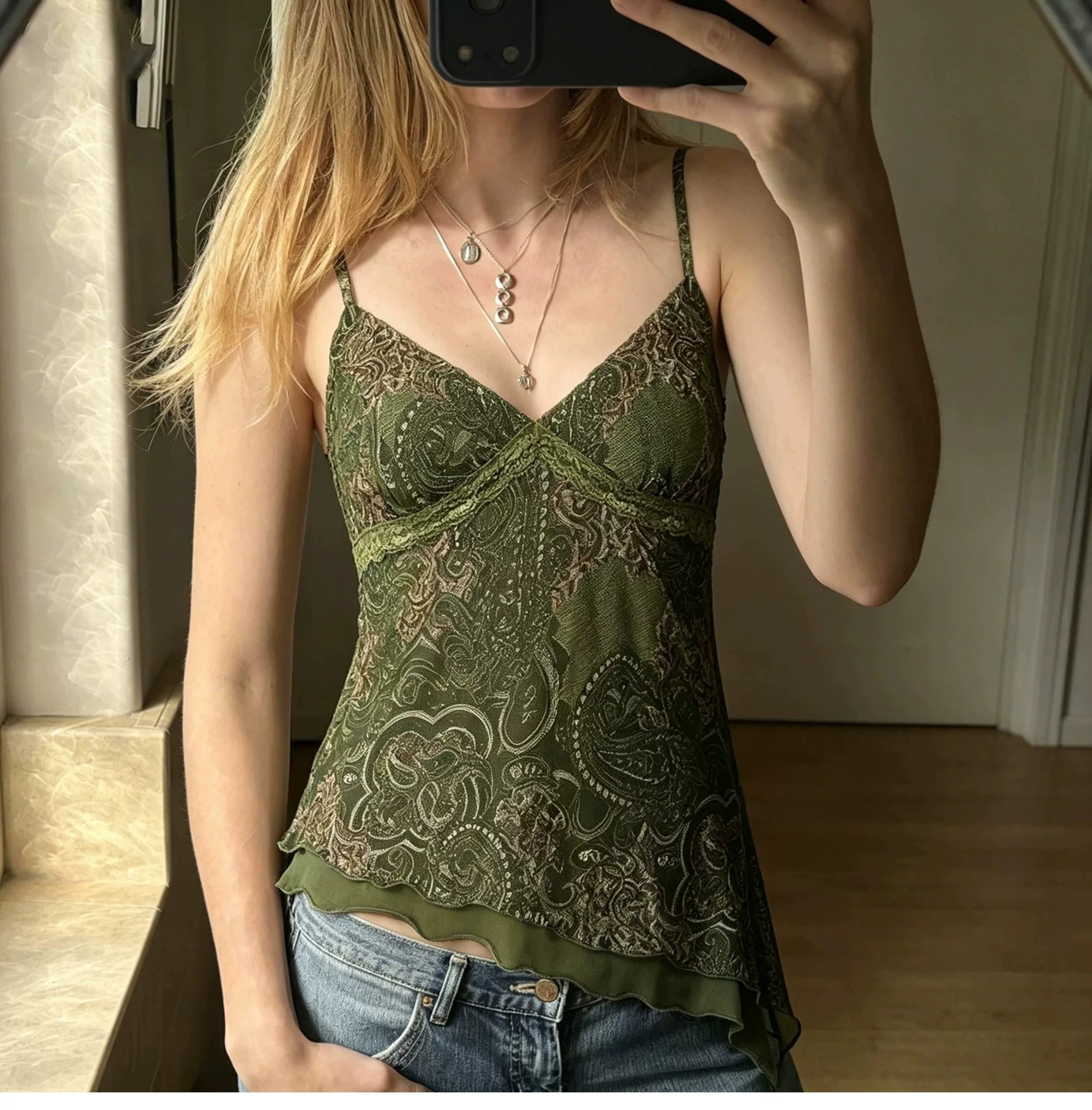 Gaia Paisley Asymmetric Cami Top