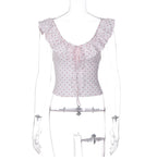 Riko Ruffle Tie Front Crop Top
