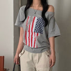 Melina Vintage Flag Graphic Tee