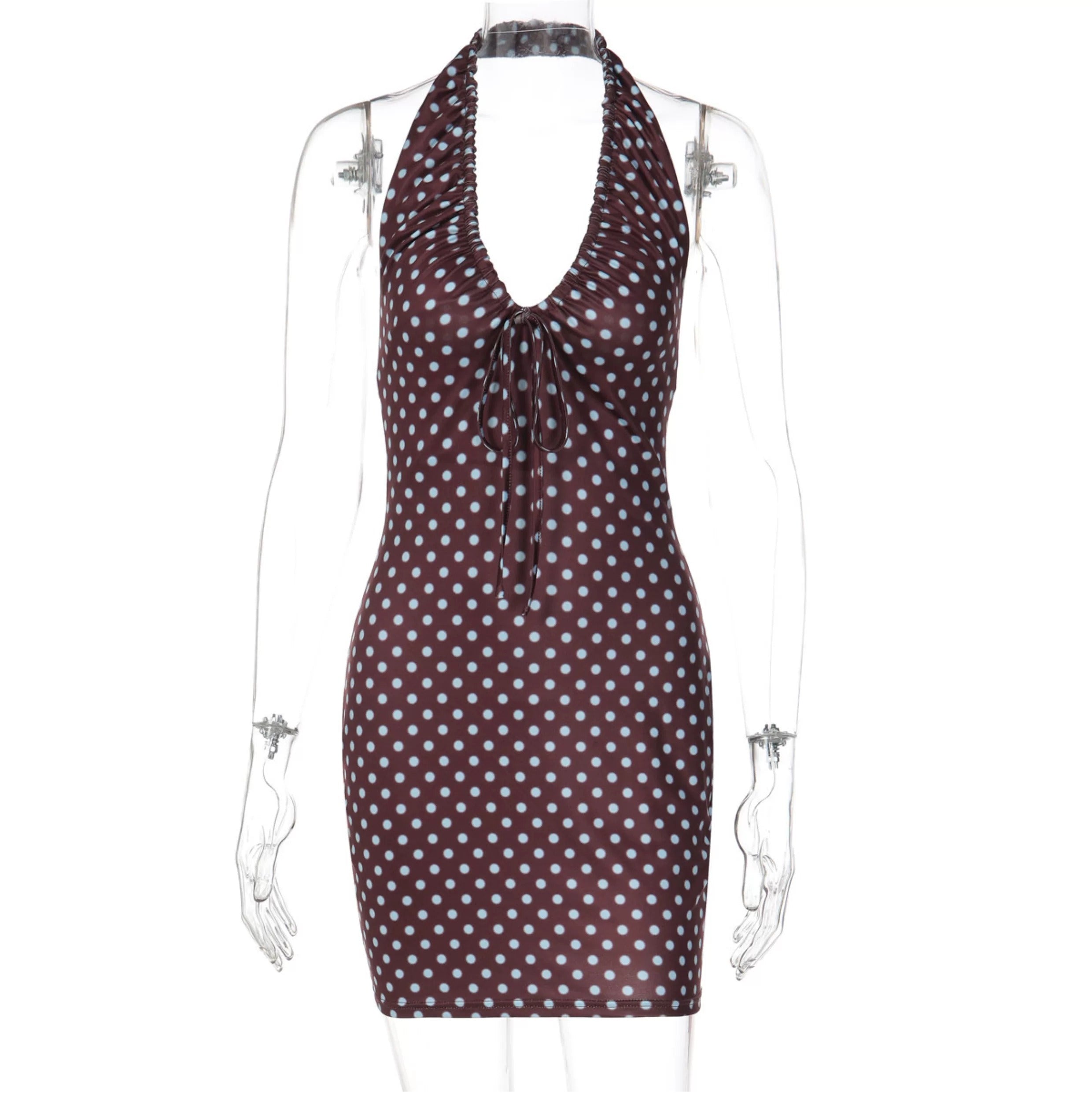 Margot Polka Dot Halter Mini Dress