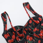 Teren Cherry Print Bodycon Mini Dress