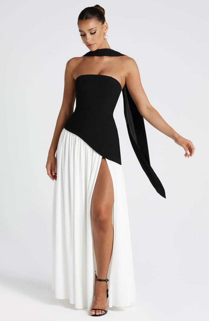 Danica Strapless Contrast Maxi Dress