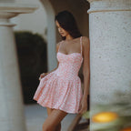 Nessa Floral Lace-Up Back Mini Dress