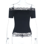 Lucine Off Shoulder Lace Trim Top