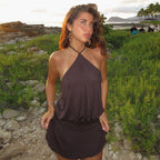 Samya Halter Lace Waist Mini Dress