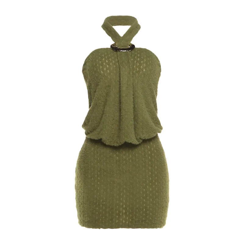 Melisande Knit Halter Mini Dress