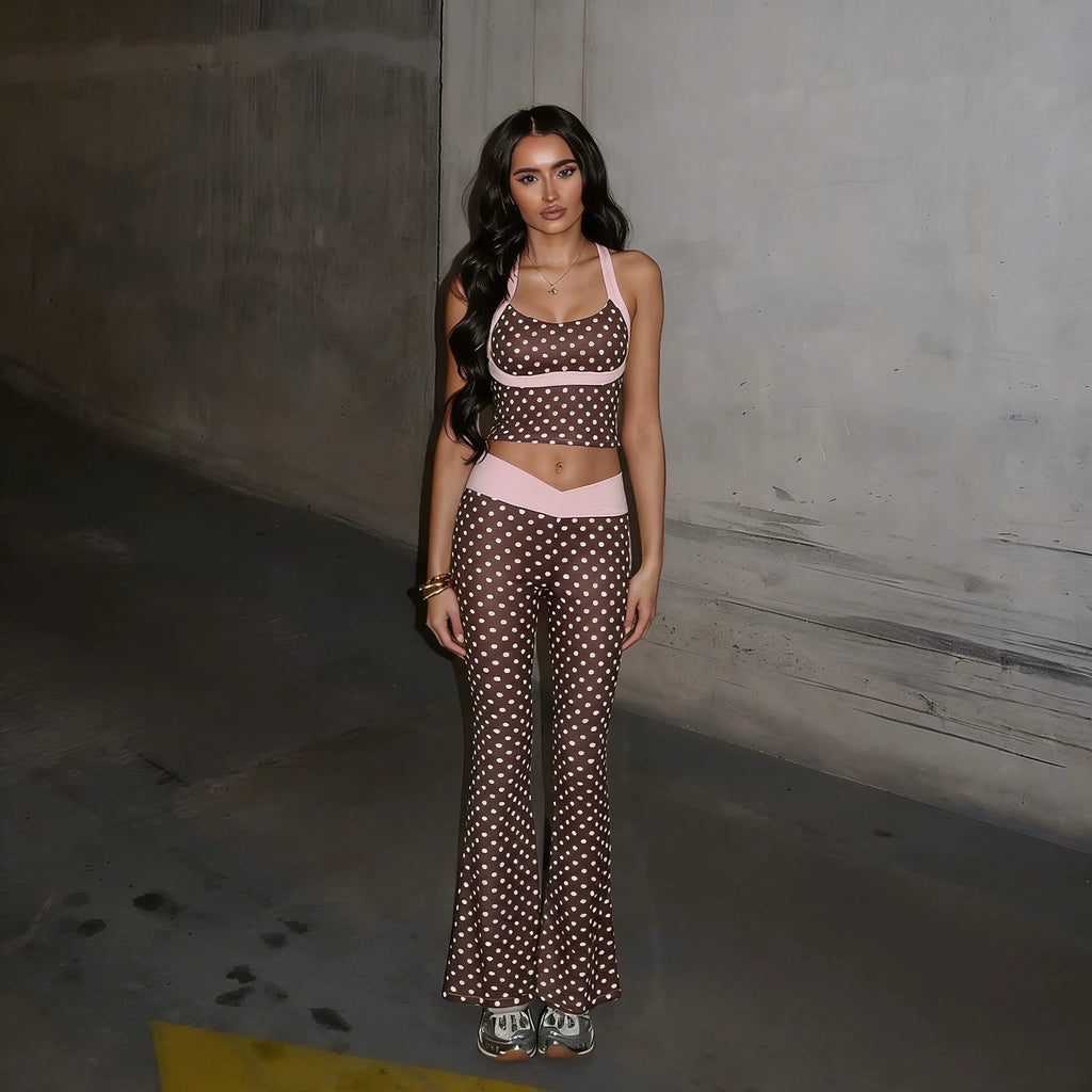 Eudora Leopard Print Flared Pants Set