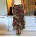Sylvia Paisley Bloom Ruffle Midi Skirt