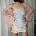 Etta Satin Lace-Trim Cami Set