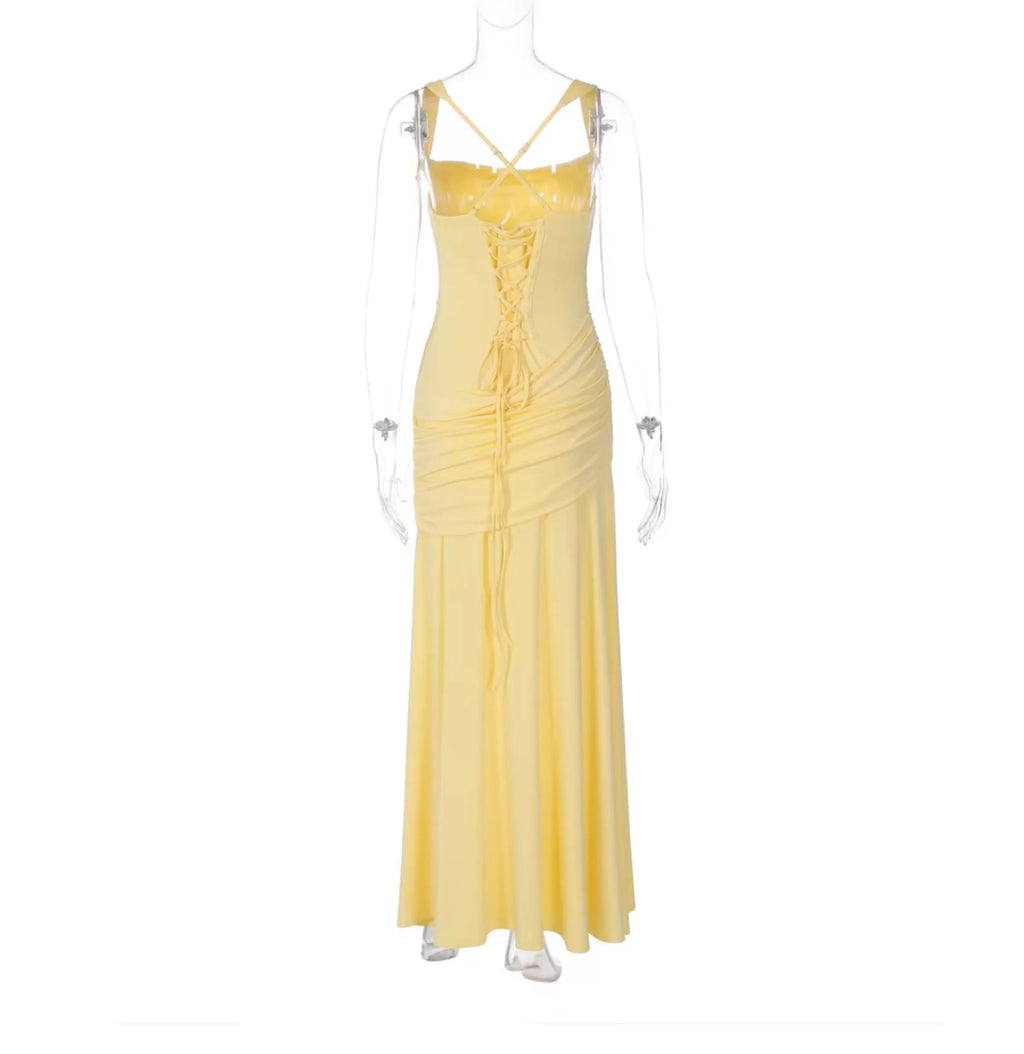 Serena Lace-Up Back Maxi Dress