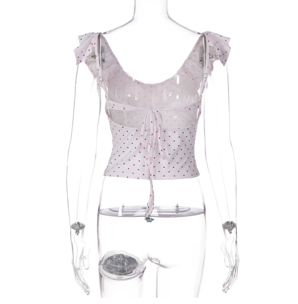 Riko Ruffle Tie Front Crop Top