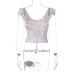 Riko Ruffle Tie Front Crop Top