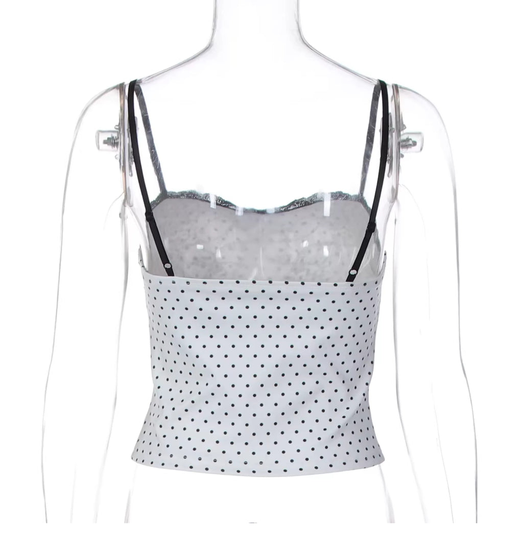 Hina Lace Polka Dot Cami Top