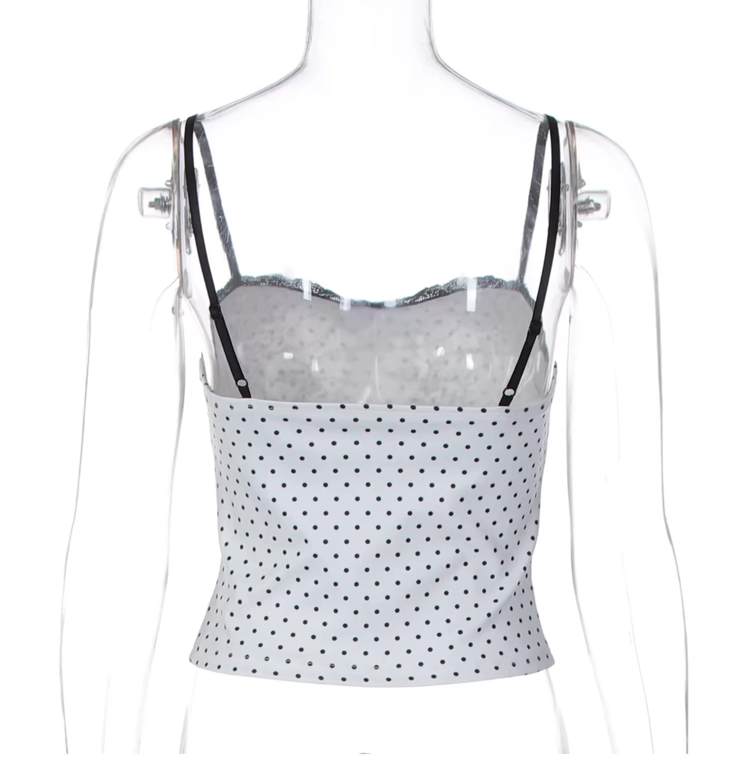 Hina Lace Polka Dot Cami Top