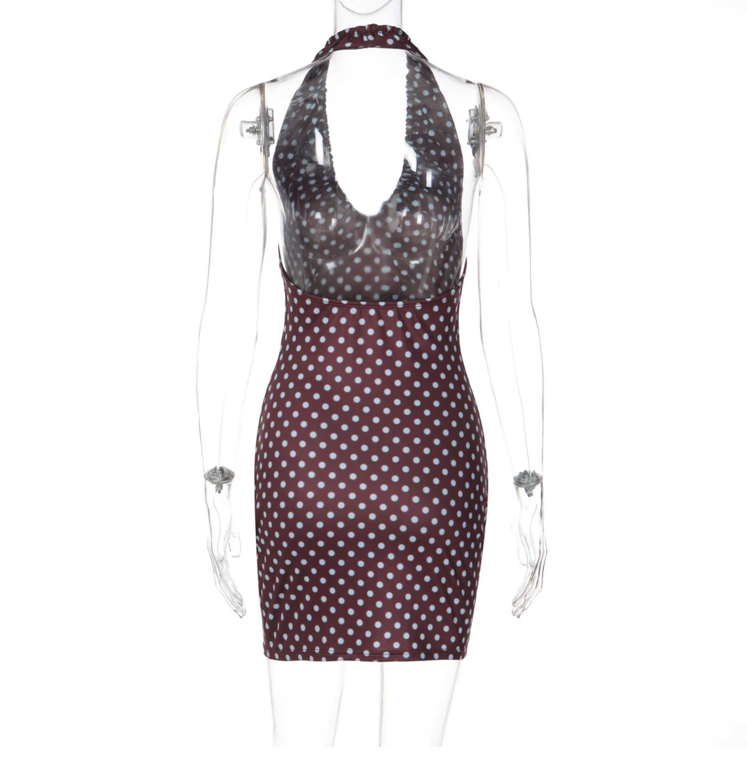 Margot Polka Dot Halter Mini Dress