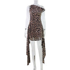 Narel Zebra Print Asymmetric Mini Dress