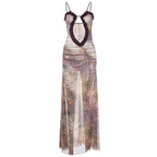 Maelis Sheer Plunge Maxi Dress