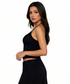 Zarela Lace Trim Halter Top & Skirt Set
