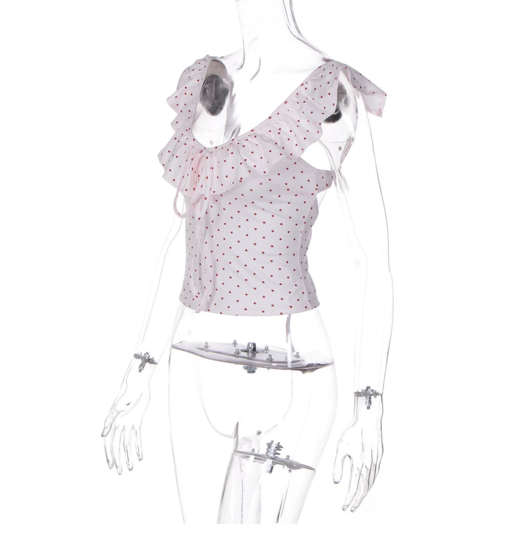 Riko Ruffle Tie Front Crop Top
