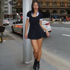 Lanthe Layered Collar Button Mini Dress