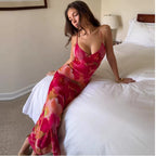 Elysia Floral Sheer Slip Maxi Dress