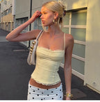 Simona Lace Trim Corset Top