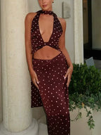 Zinaida Polka Halter Skirt Set