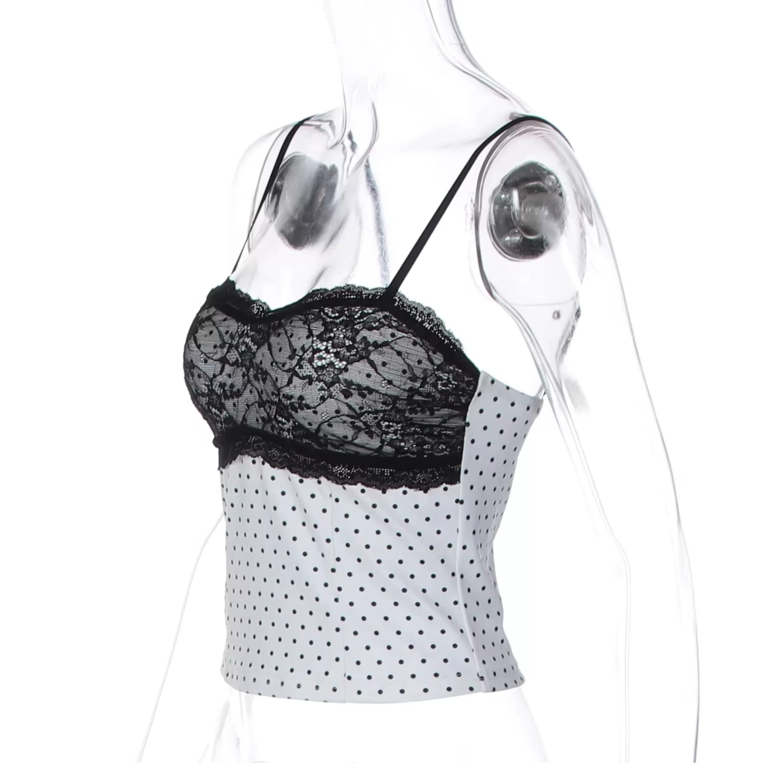 Hina Lace Polka Dot Cami Top