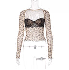 Sereia Leopard Mesh Lace Top