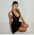 Elysia Lace Halter Mini Dress