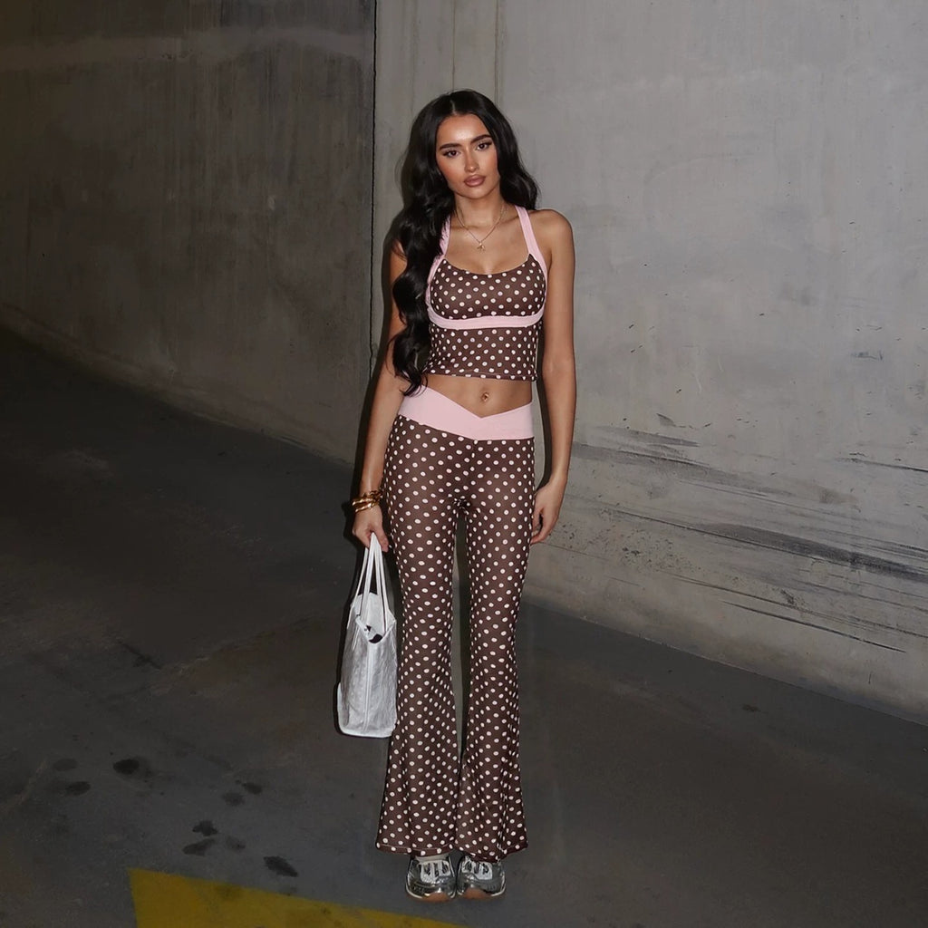 Eudora Leopard Print Flared Pants Set