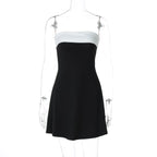 Contrast Trim Strap Mini Dress