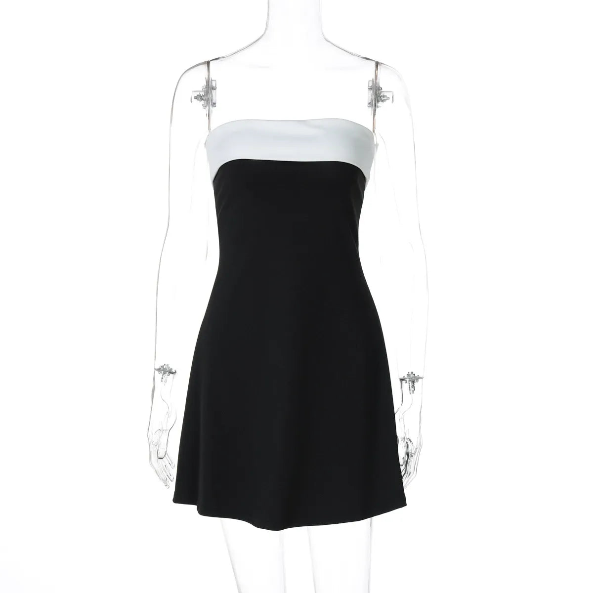 Contrast Trim Strap Mini Dress
